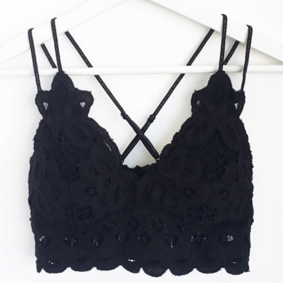 Other - Plus Black Crochet Lace Scallop Bralette Bra